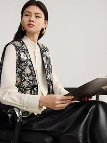 Floral Print Vest | Black