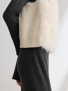 Sheep Wool & Cashmere Blend Vest | White