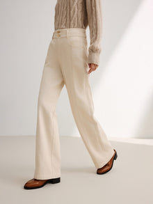 High-Waisted Wide-Leg Jean | Beige