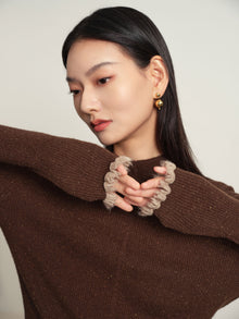 Long Sleeve Form-Fitting Knit Turtleneck | Brown