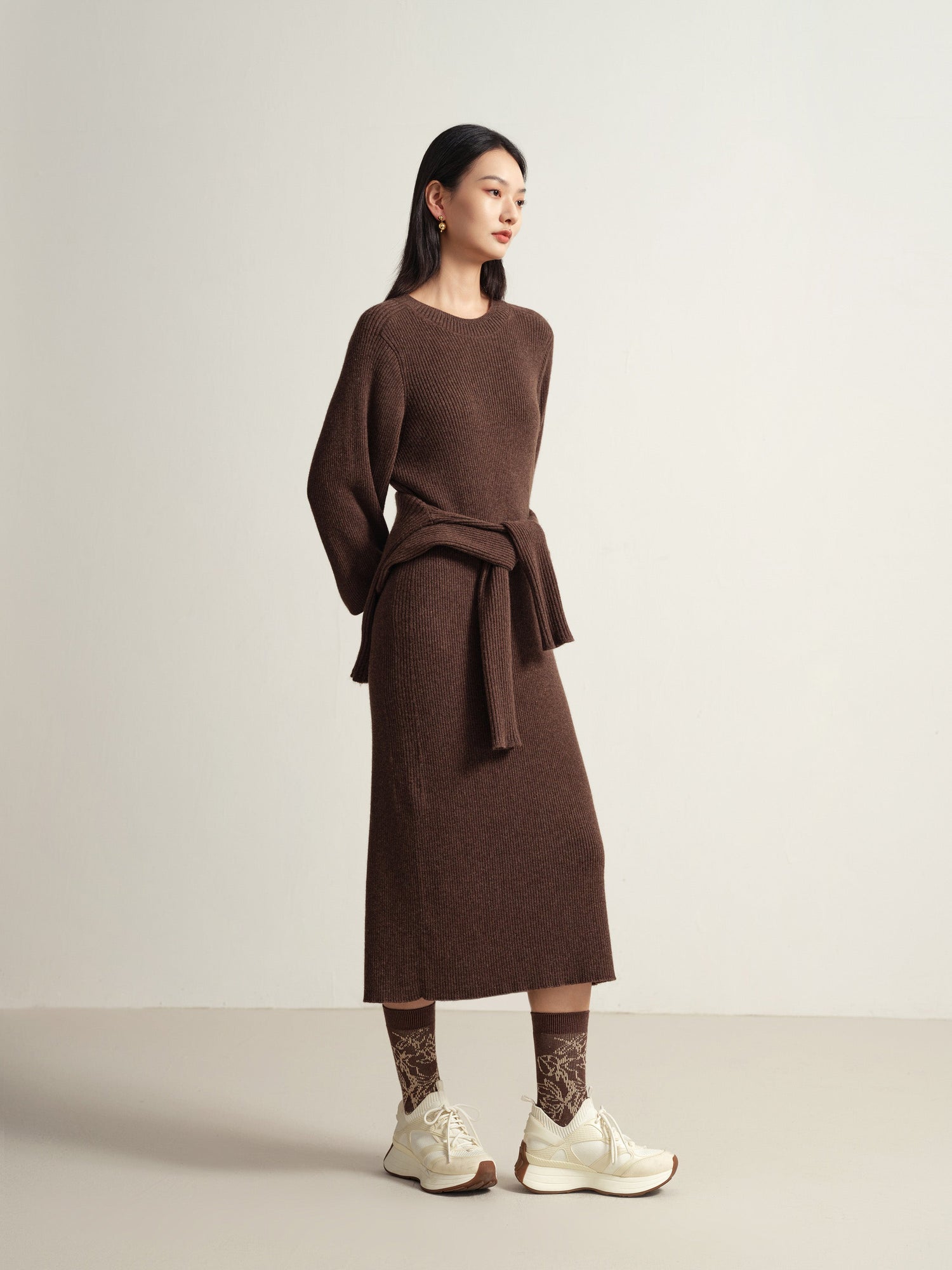Knit Dress | Brown