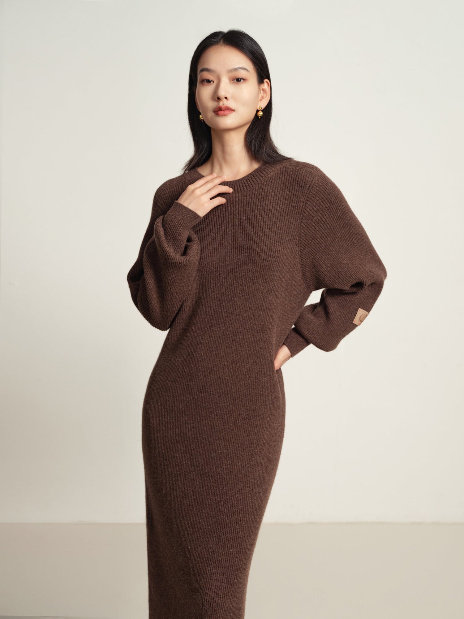 Knit Dress | Brown