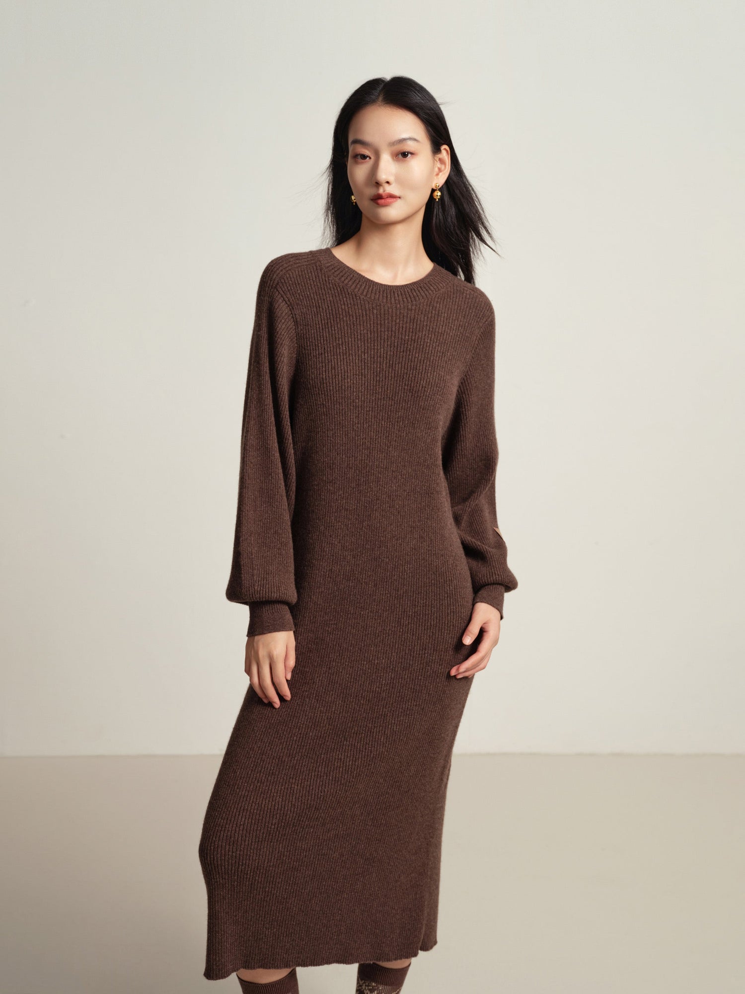 Knit Dress | Brown