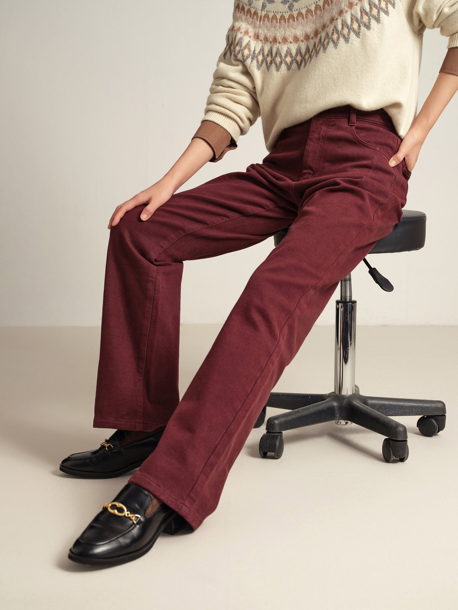 Slim Fit Pants | Burgundy