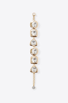 Cubic Zirconia/Crystal Glass | Drop Bracelet | Gold