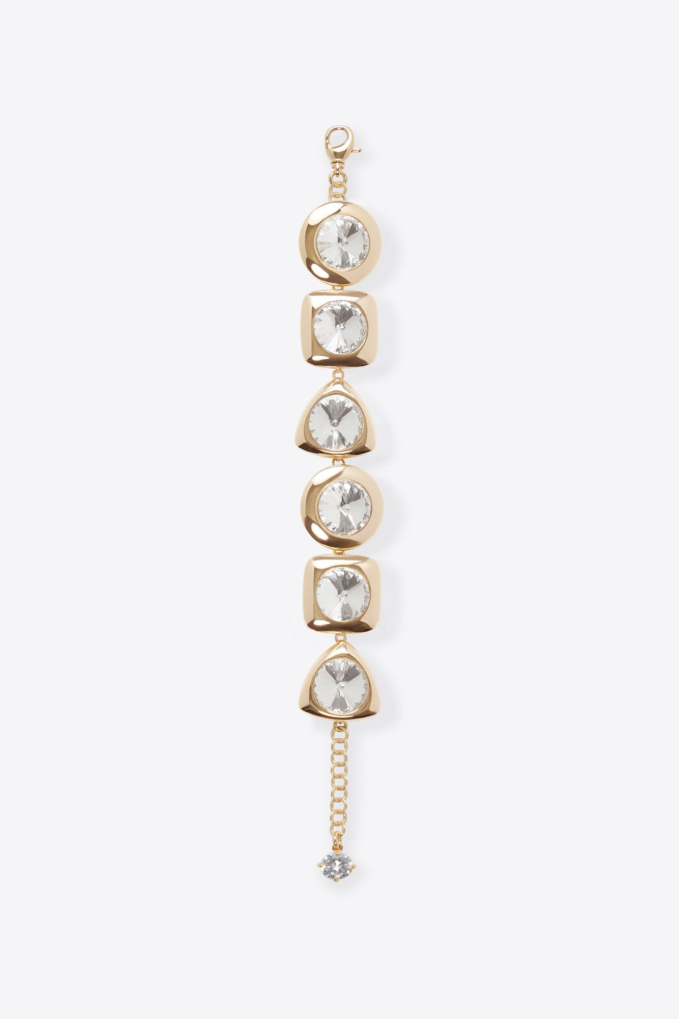 Cubic Zirconia/Crystal Glass | Drop Bracelet | Gold