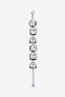 Cubic Zirconia/Crystal Glass | Drop Bracelet | Silver