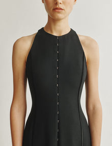 Womens | The Albers Dress in Structured Wool-Silk | Black