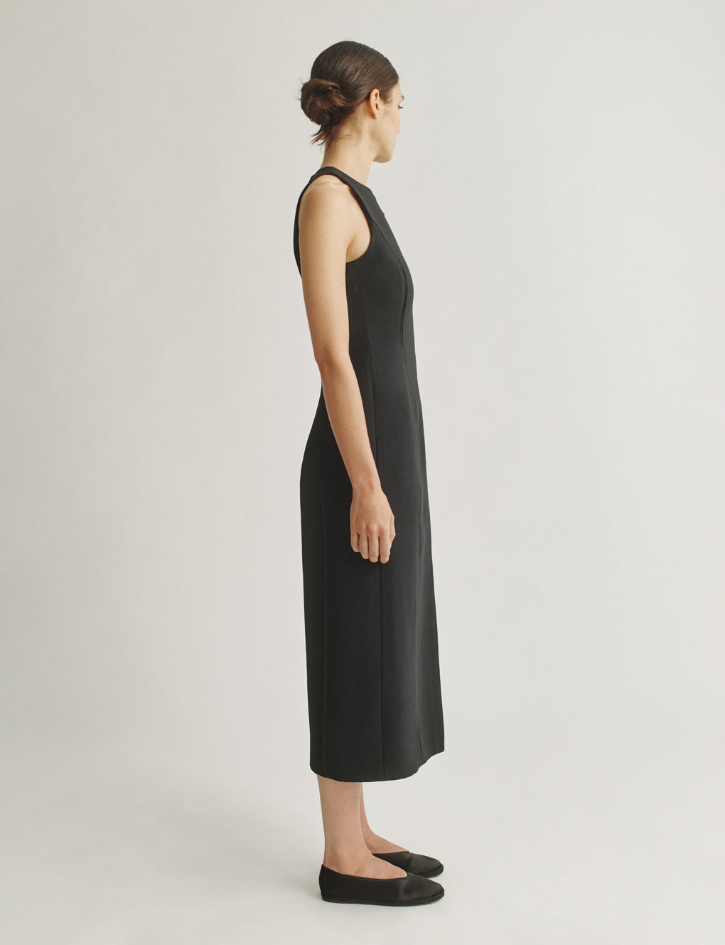 Womens | The Albers Dress in Structured Wool-Silk | Black