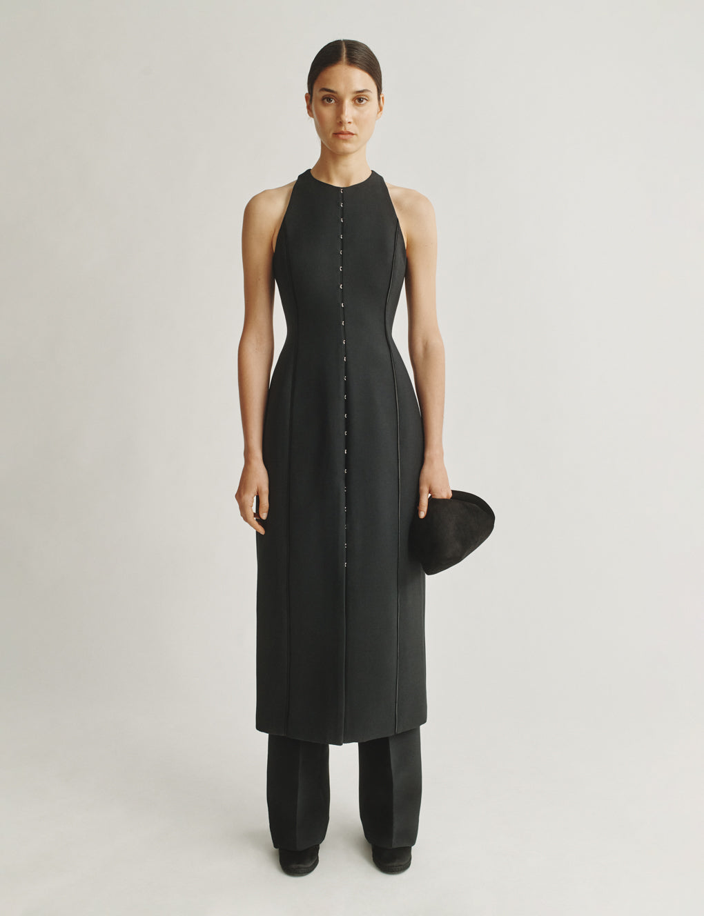 Womens | The Albers Dress in Structured Wool-Silk | Black