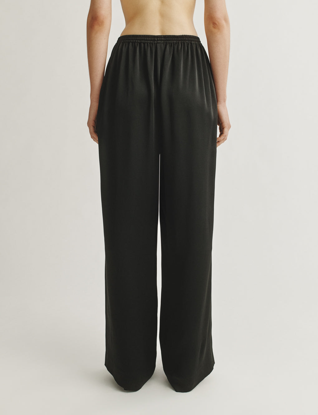 Womens | The Slouch Pants in Crepe-back Satin | Black