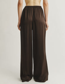 Womens | The Slouch Pants in Crepe-back Satin | Espresso