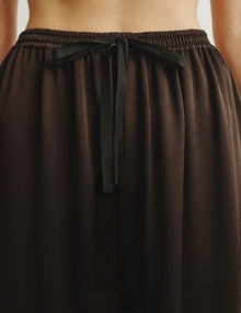 Womens | The Slouch Pants in Crepe-back Satin | Espresso
