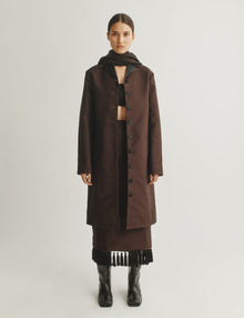 Womens | The Cadence Skirt in Cotton Sateen | Espresso