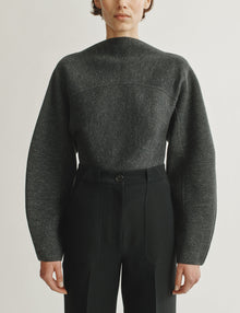 Womens | The Enzo Sweater in Wool-Silk Melange | Anthracite