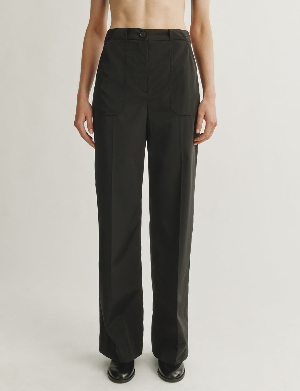 Womens | The Utility Trousers in Technical Wool Nylon | Black
