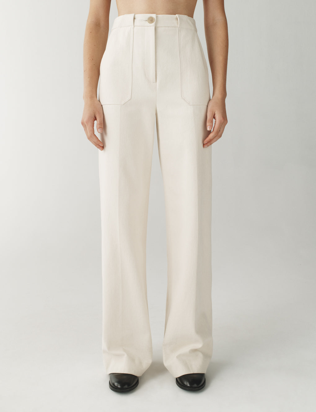 Womens | The Utility Trousers in Washed Canvas | Chalk