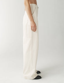Womens | The Utility Trousers in Washed Canvas | Chalk