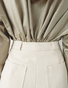 Womens | The Utility Trousers in Washed Canvas | Chalk