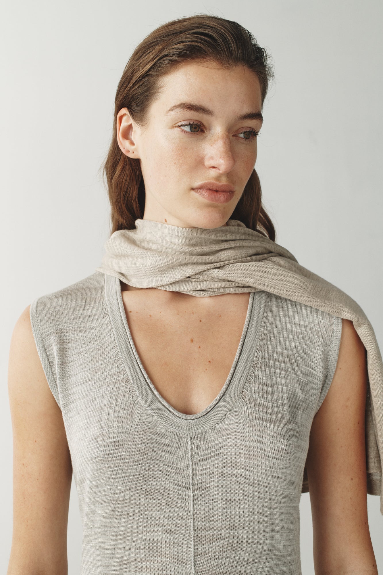 Womens | The Strata Dress in Striated Silk | Shale