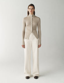 Womens | The Ansel Sweater In Striated Silk | Carbon