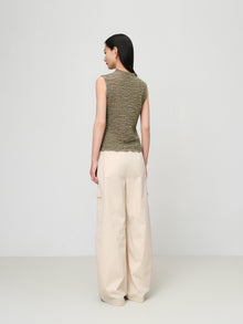 Slim-Fit Turtleneck Sleeveless Base Layer Top | Green