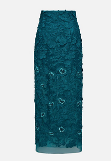 3D floral Skirt | Green