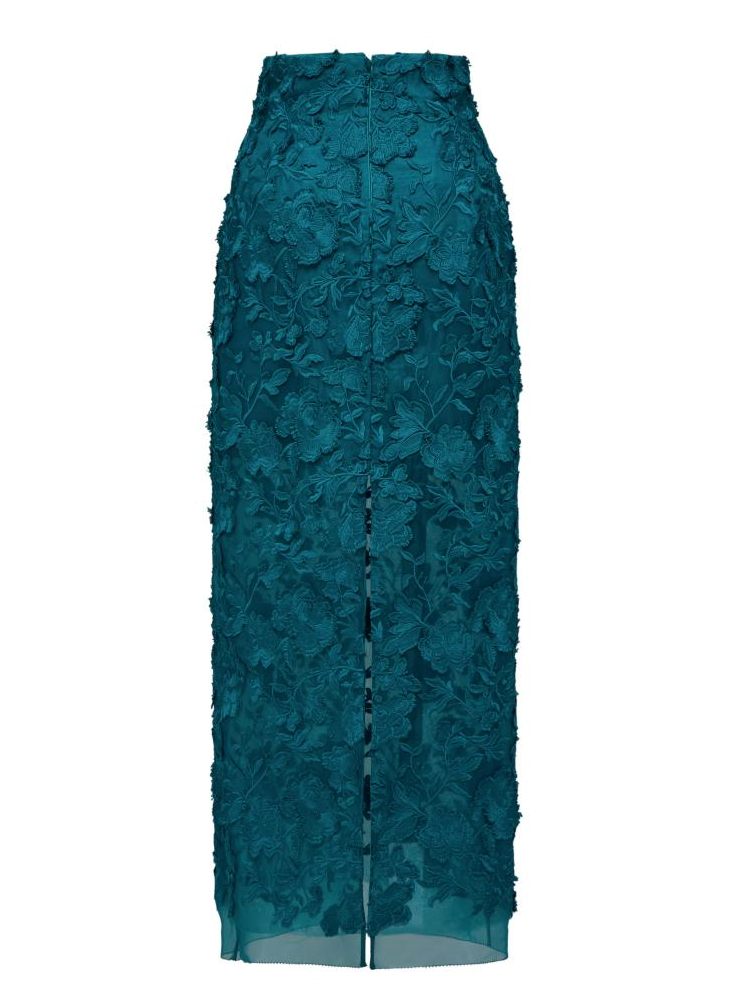 3D floral Skirt | Green