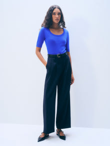 Cashmere Scoop Neck Top | Cobalt Blue