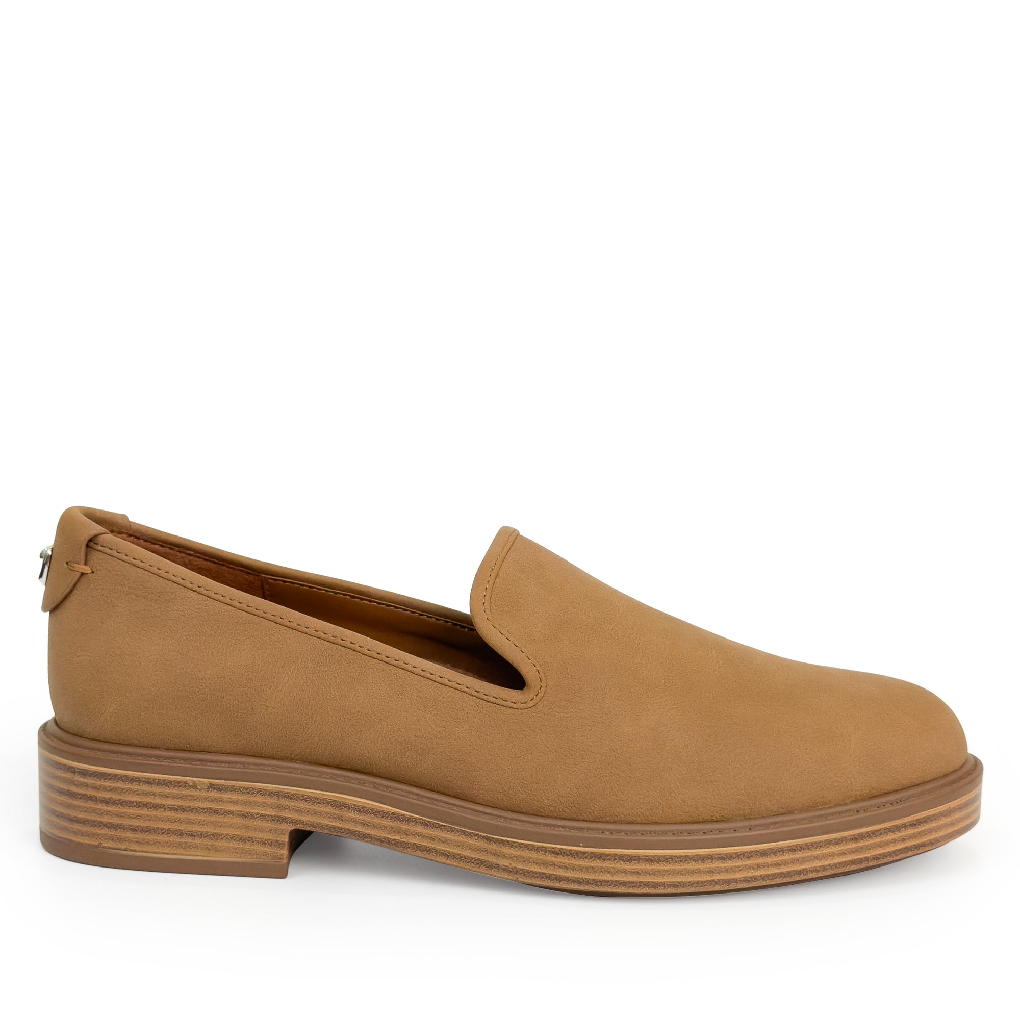Poisy Tailored Loafer | Tan Faux Tumbled Nubuck