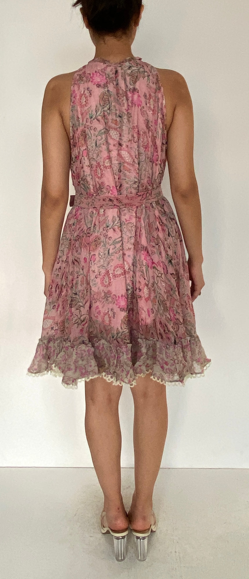 Hemant & Nandita | Nora Flared Short Dress | Rose/Pink