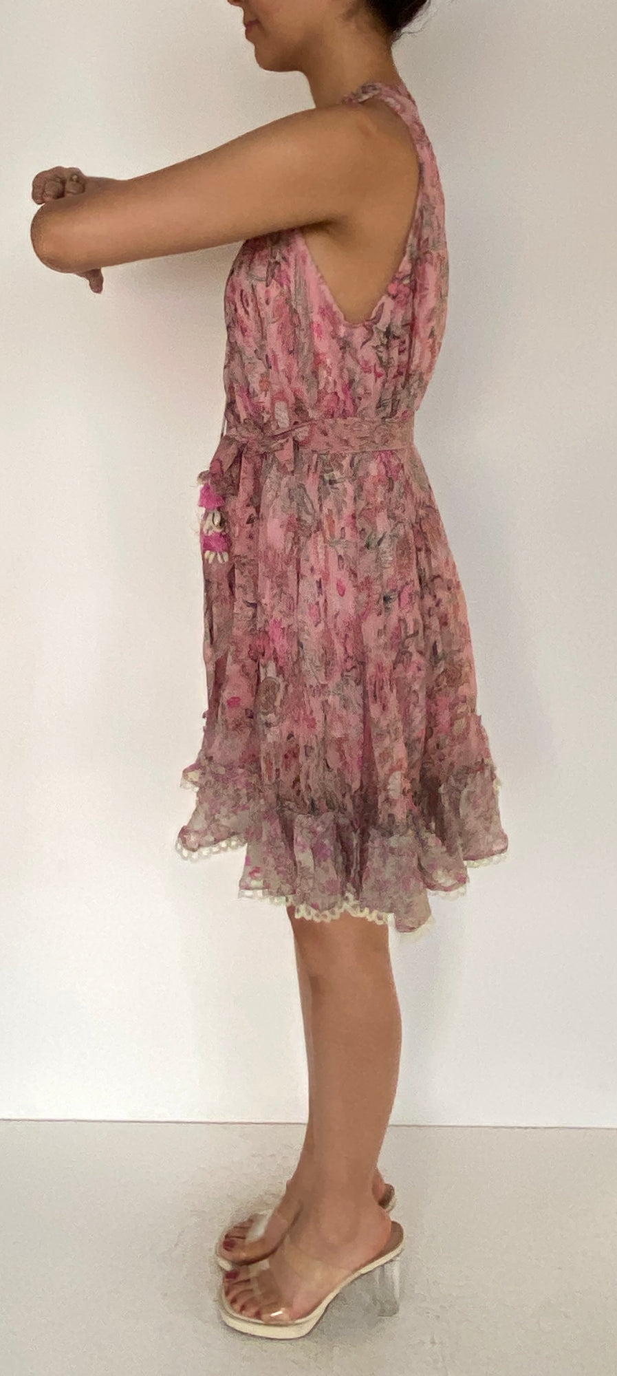 Hemant & Nandita | Nora Flared Short Dress | Rose/Pink