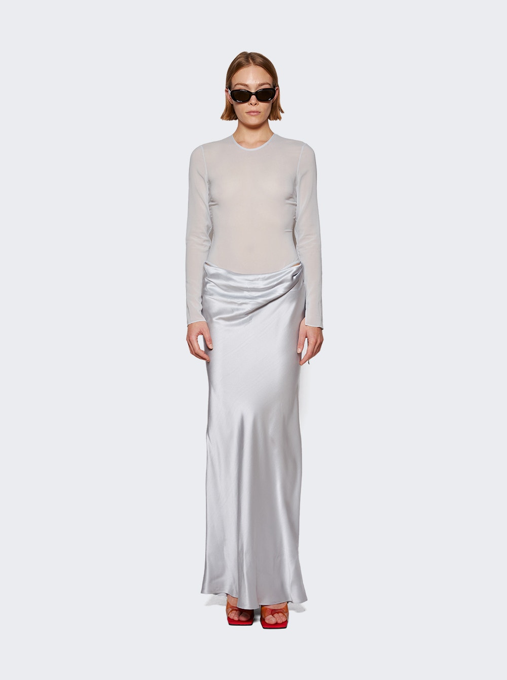 Women | Christopher Esber | Sheer Torso Dress | Silver