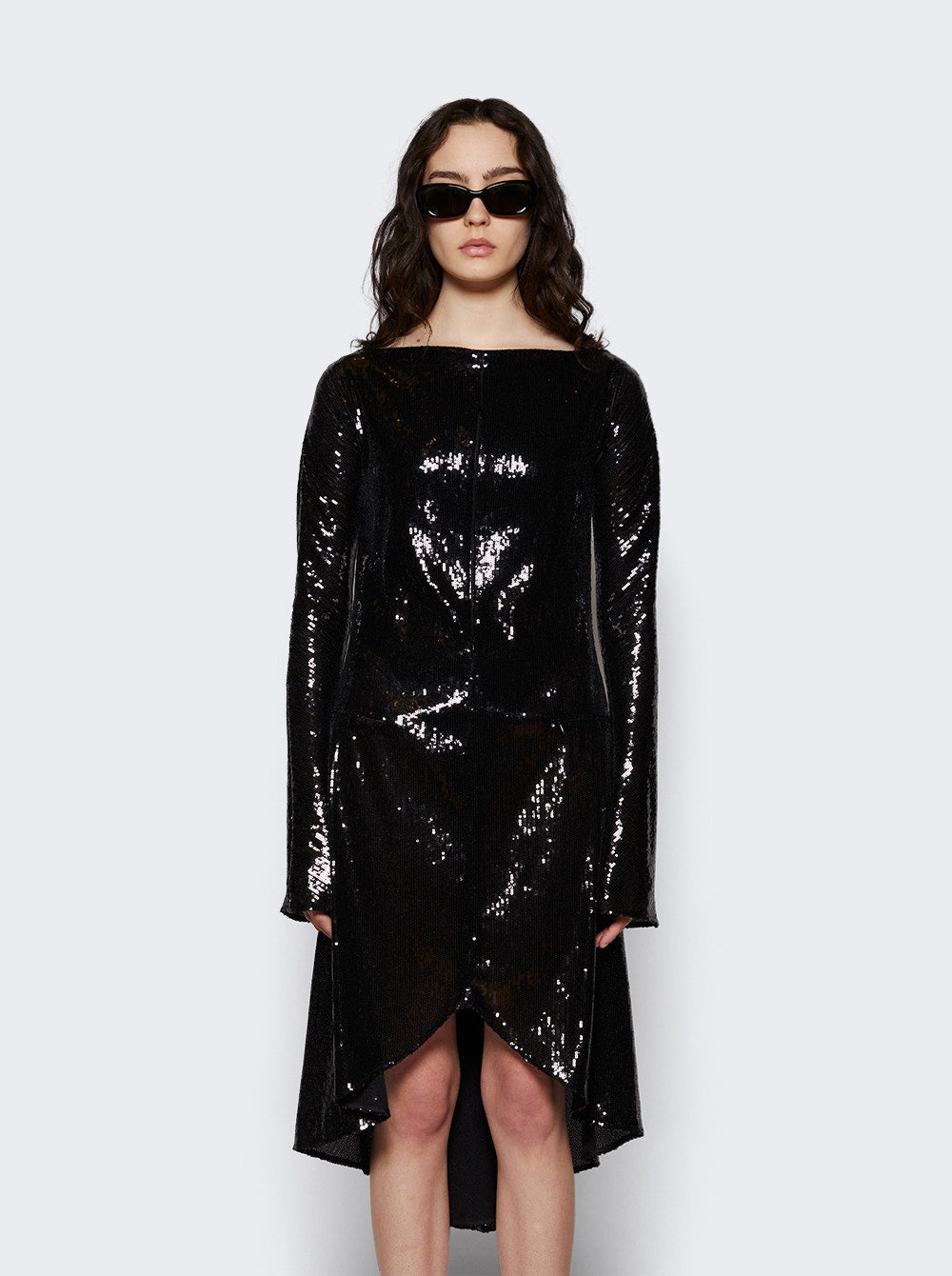 Women | Courrèges | Ellipse Glitter Dress | Black