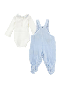 Boys | Cotton Chenille Dungarees Set | Cream/Cloud