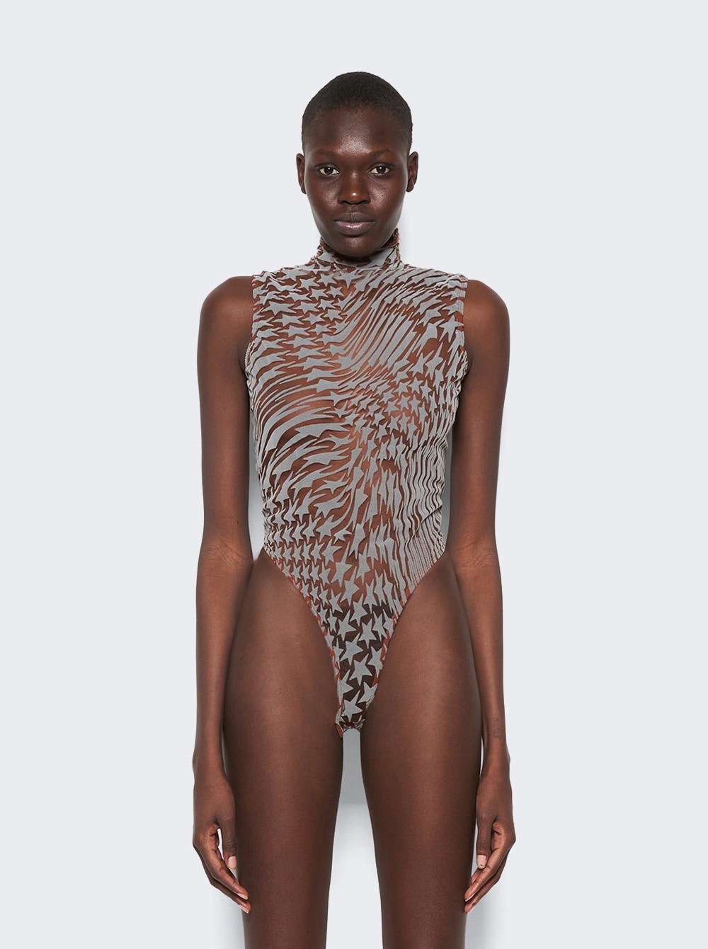 Star Print Bodysuit | Nude 02 & Graphite