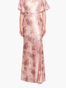 Lucca A-Line Flutter Sleeve Gown | Blush