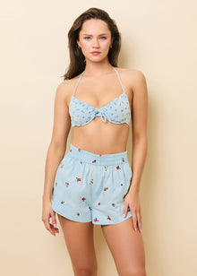 Vicky Embroidered Short Sky Ditsy Floral - Solid & Striped