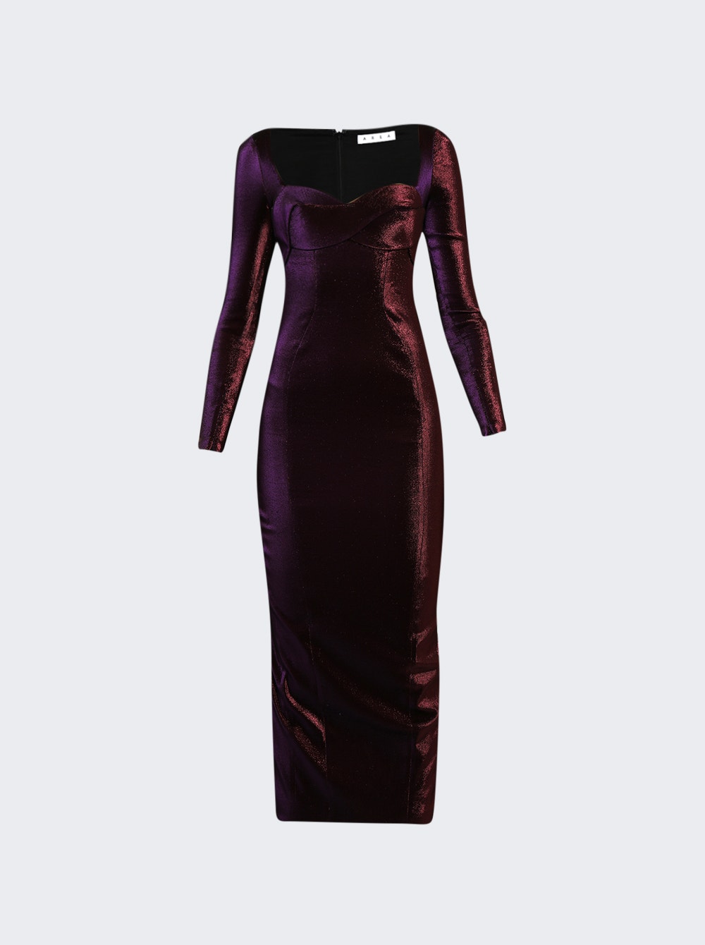 AREA | Rope Cup Long Sleeve Midi Dress | Purple