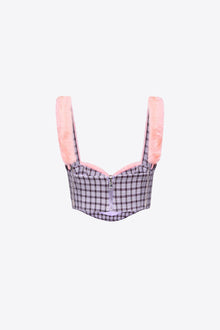 Faux Fur Trim Bustier | Lilac Multi