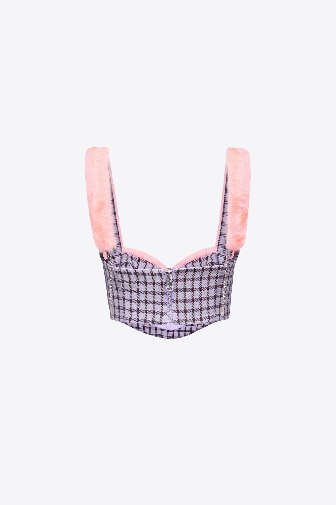 Faux Fur Trim Bustier | Lilac Multi