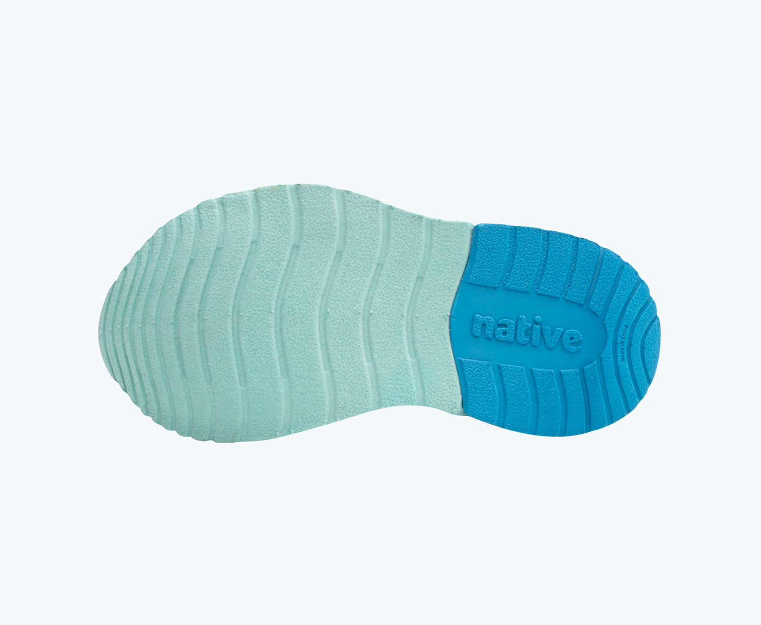 Bottom view of a Native Shoes Kids Phoenix Sugarlite Kids | Dazzle Pink/ Hydrangea Blue/ Maria Blue Footwear