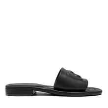Jilda Sandal Flat | Black Faux Soft Nappa
