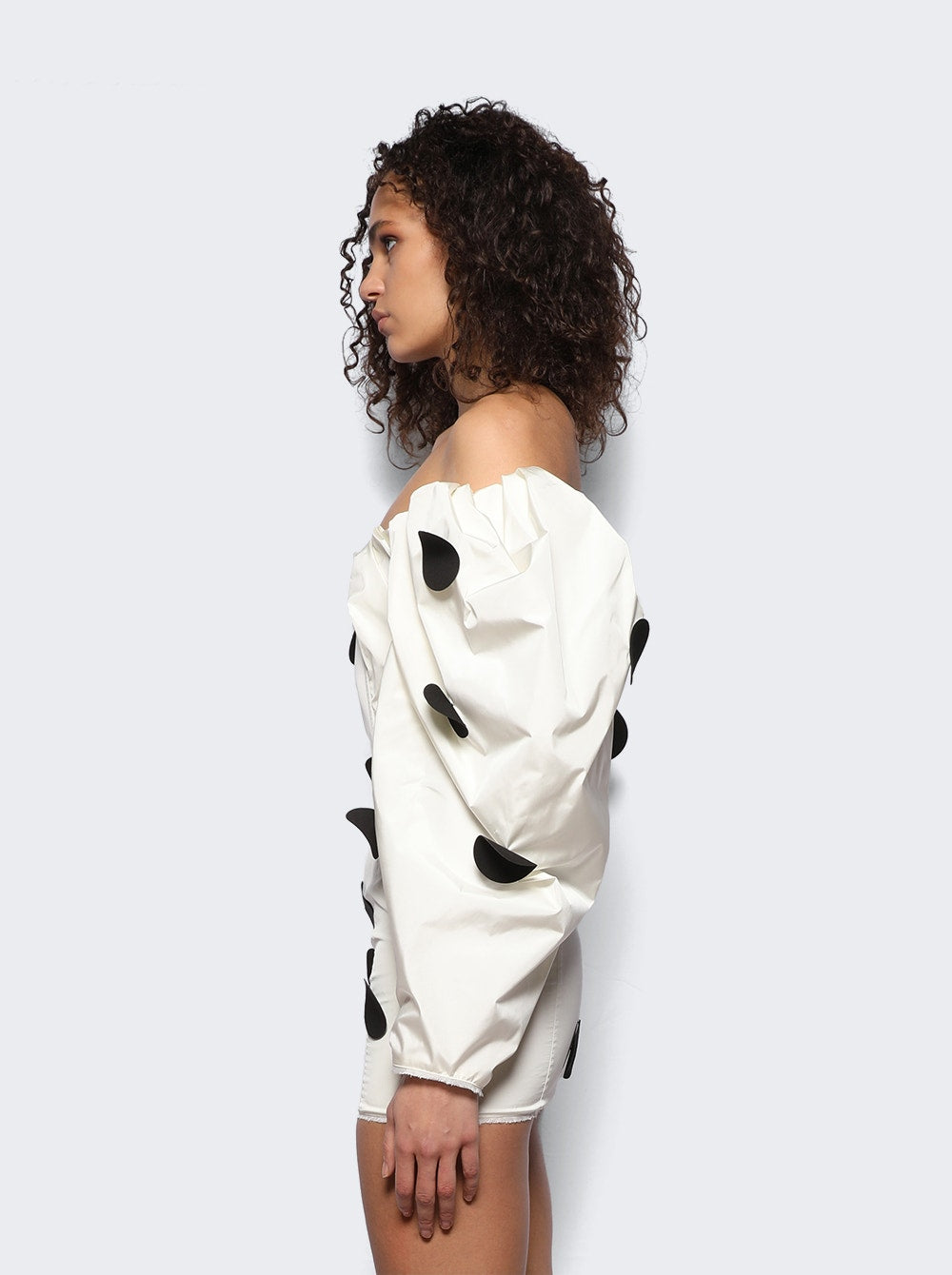 Women | Jacquemus | La Robe Taffeta Mini Dress Off White And Black Dots | Multi