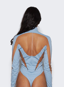 Women | Mugler | Illusion Bodysuit | Light Blue Nude 01
