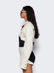 Women | Mugler | Cropped Denim Jacket | White & Black