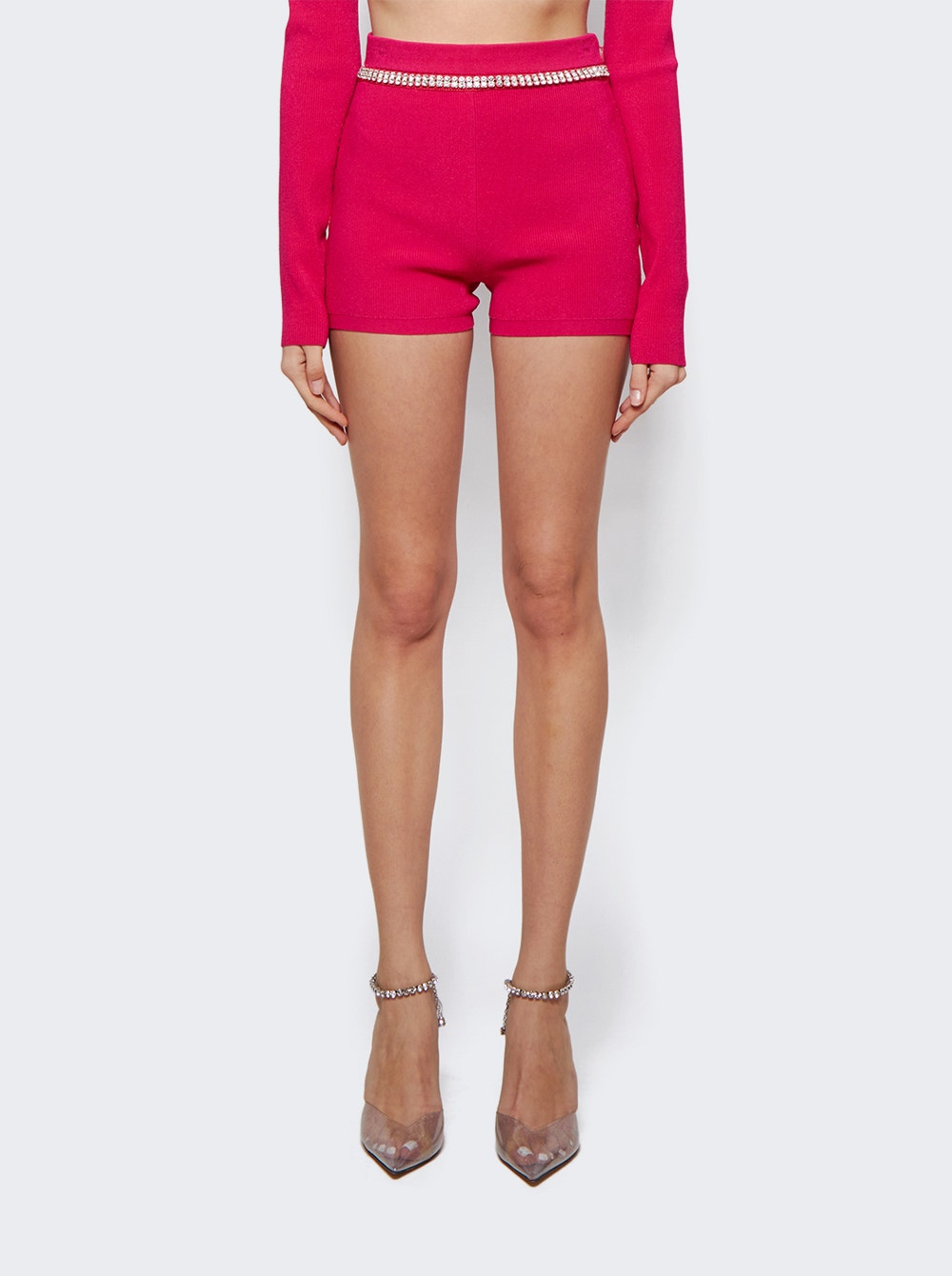 Rabanne | Embellished Knit Shorts | Pink