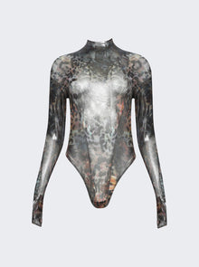 Women | Mugler | Printed Bodysuit | Octopus & Silver