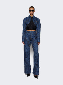 Women | Mugler | Snake Print Jeans | Medium Blue