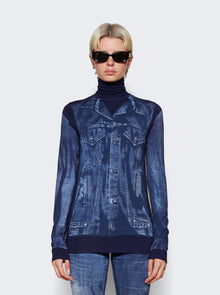 Women | Jean Paul Gaultier | L'oeil Long Sleeve Top Navy | Blue